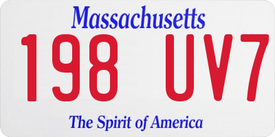 MA license plate 198UV7