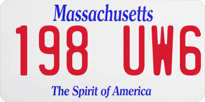 MA license plate 198UW6