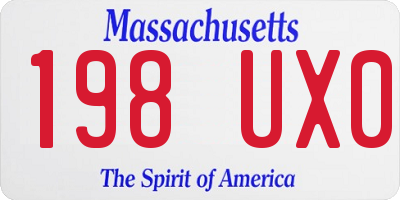 MA license plate 198UX0