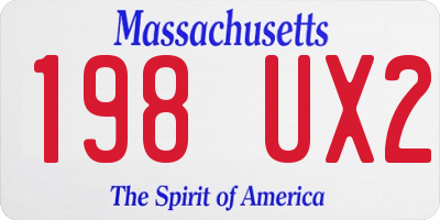 MA license plate 198UX2