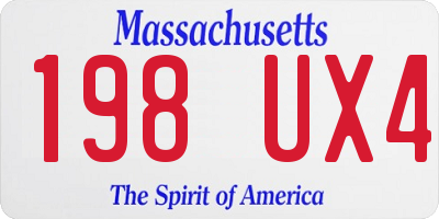 MA license plate 198UX4