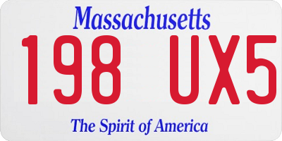 MA license plate 198UX5