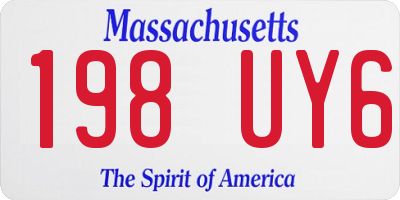 MA license plate 198UY6