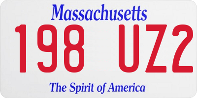 MA license plate 198UZ2