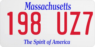 MA license plate 198UZ7