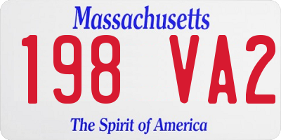 MA license plate 198VA2
