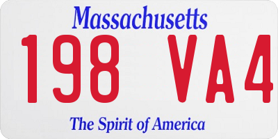 MA license plate 198VA4