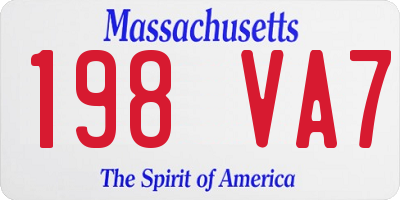 MA license plate 198VA7