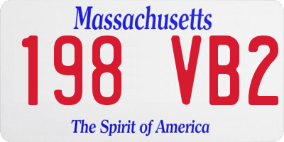 MA license plate 198VB2