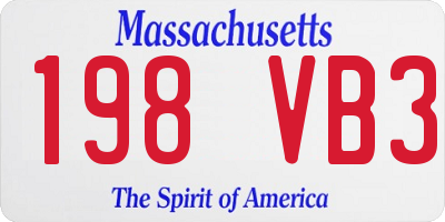 MA license plate 198VB3