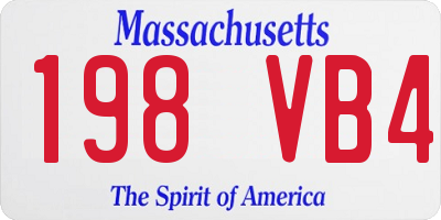 MA license plate 198VB4