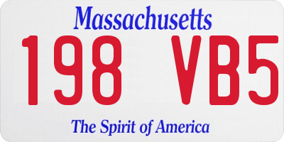 MA license plate 198VB5