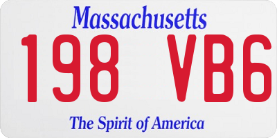 MA license plate 198VB6