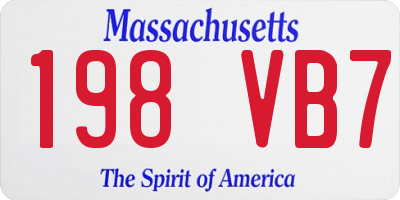 MA license plate 198VB7
