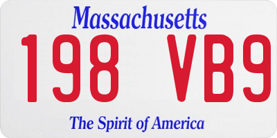 MA license plate 198VB9