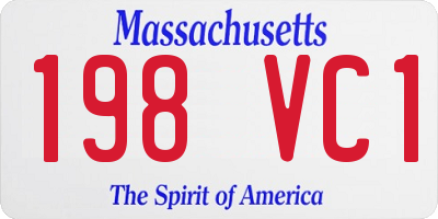 MA license plate 198VC1