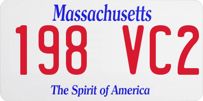 MA license plate 198VC2