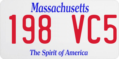 MA license plate 198VC5