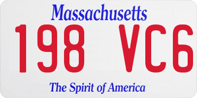 MA license plate 198VC6
