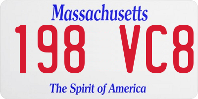 MA license plate 198VC8