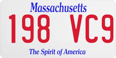 MA license plate 198VC9