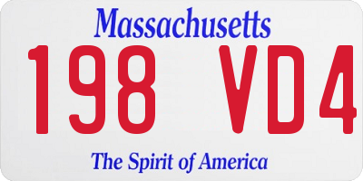 MA license plate 198VD4
