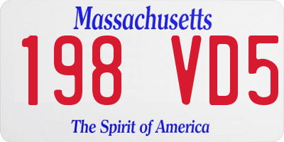 MA license plate 198VD5