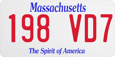 MA license plate 198VD7