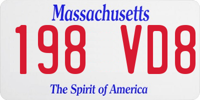 MA license plate 198VD8