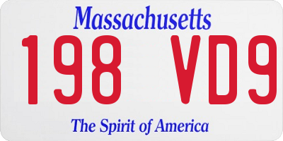 MA license plate 198VD9
