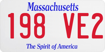 MA license plate 198VE2