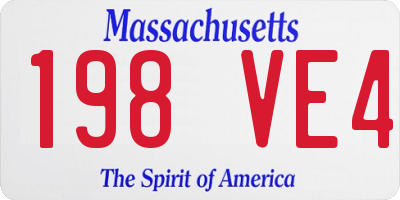 MA license plate 198VE4