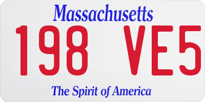 MA license plate 198VE5