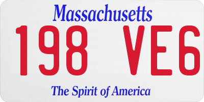 MA license plate 198VE6