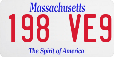 MA license plate 198VE9