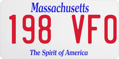 MA license plate 198VF0