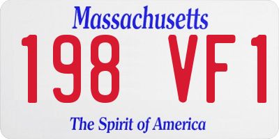 MA license plate 198VF1