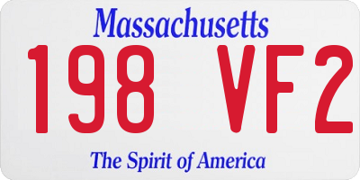MA license plate 198VF2