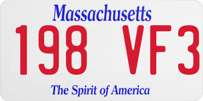 MA license plate 198VF3