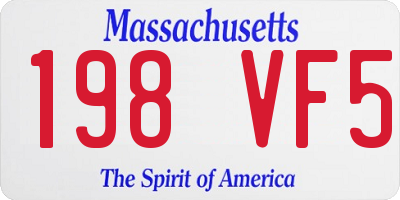 MA license plate 198VF5