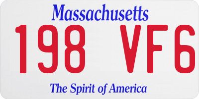 MA license plate 198VF6