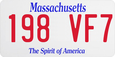 MA license plate 198VF7
