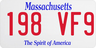 MA license plate 198VF9