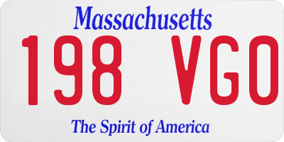 MA license plate 198VG0