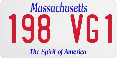 MA license plate 198VG1