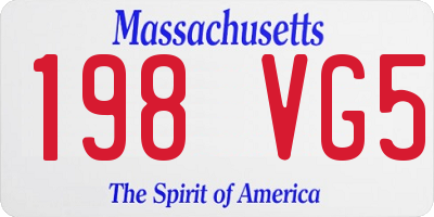 MA license plate 198VG5