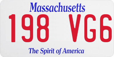 MA license plate 198VG6