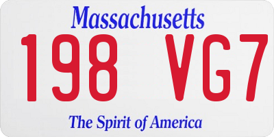 MA license plate 198VG7