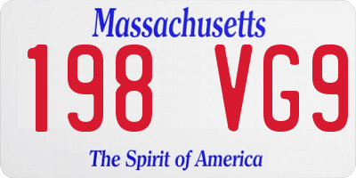 MA license plate 198VG9