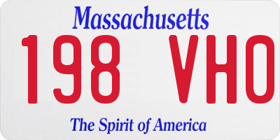 MA license plate 198VH0